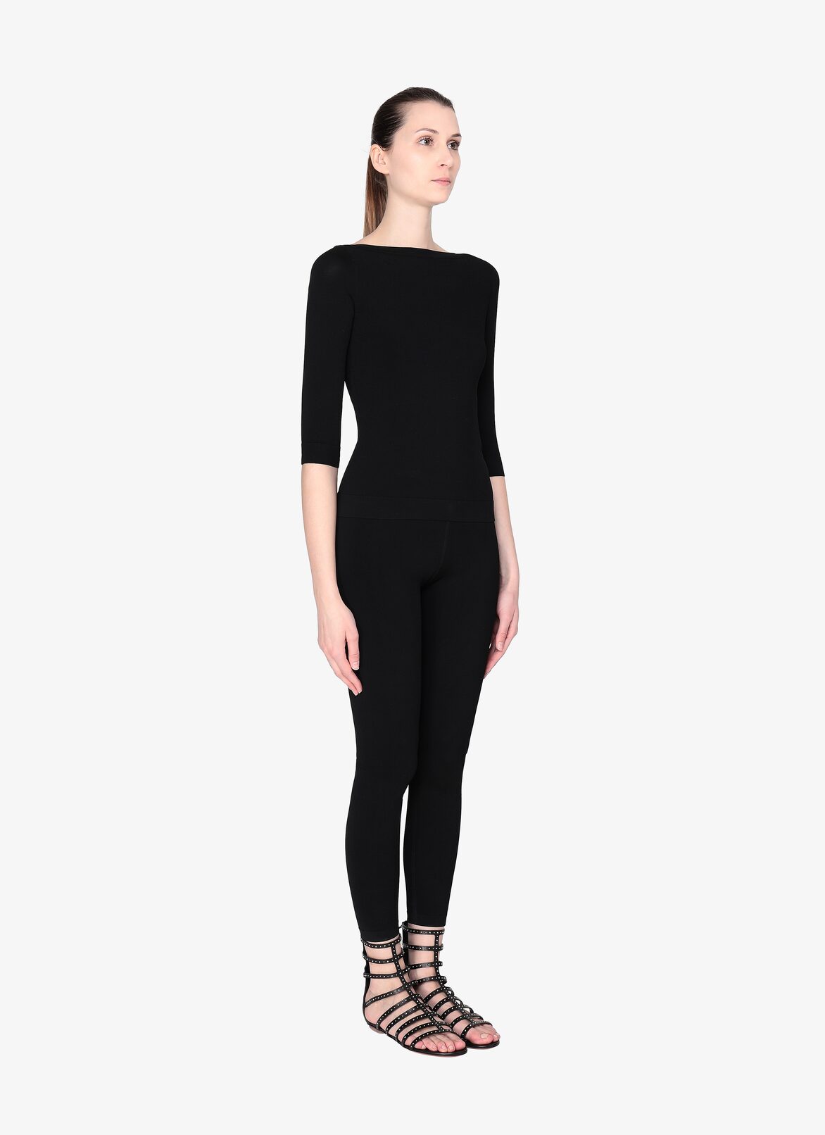 SANDALES BANDE DOUBLE CLOU ALAÏA NOIR SANDALES BANDE DOUBLE CLOU